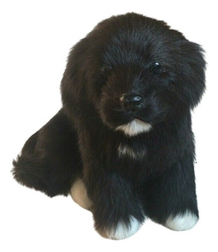 Muñeco De Peluche De Cachorro De Perro Negro Realista