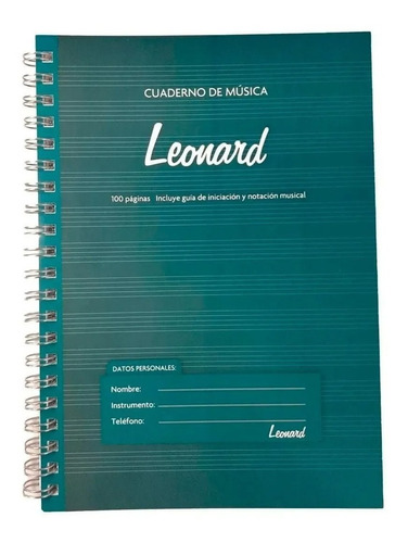 Cuaderno Leonard Pentagramado A4 Espiralado 50 Hojas Lnd-50