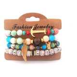 Pulsera Ancla Dama Manilla Corona Mujer Set X 4 