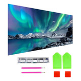 Kit 5d Pintura Diamantes Aurora Islandia Decora Diy 70x40cm