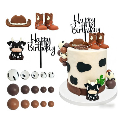 20 Decoracións De Pastel De Vaquero Con Sombrero De Botas