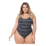 Maiô Body Plus Size Estampado Com Bojo Calcinha Comportada