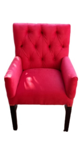 Sillon Cabecero Capitone Revestido Chenille Pana