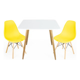 Mesa Quadrada Eames 80cm Com 2 Cadeiras Eames Eiffel Bistro