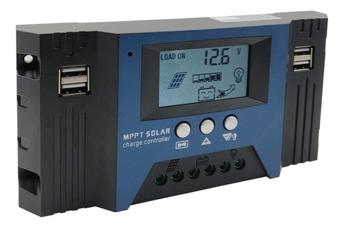 Controlador De Carga Solar Mppt 40a 12/24v Usb Ajustável