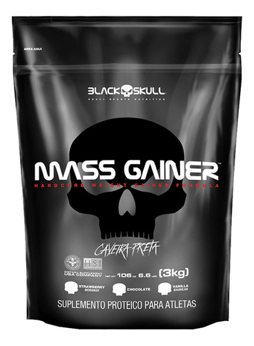 Hipercalorico Mass Gainer - 3kg - Caveira Preta Black Skull