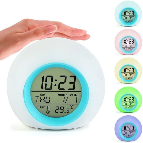 Relógio Despertador Infantil Digital Data Hora Temperatura
