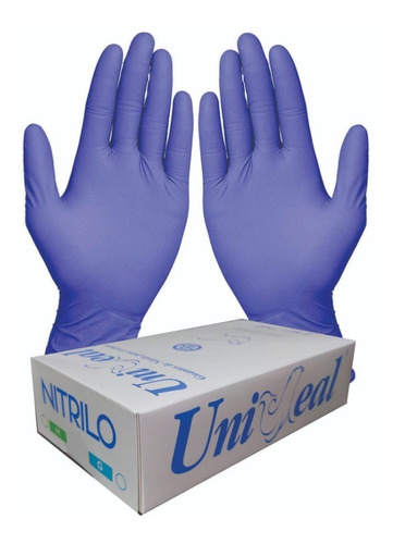 Guantes De Nitrilo Uniseal 100 Piezas Texturizado Sin Polvo