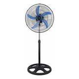 Ventilador De Pie Hydra Hy-sf18 Turbo Negro Con 5 Palas Color  Azul De  Metal, 18  De Diámetro 220 v