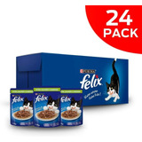 Purina® Felix® Atún, Salmón Y Sardina Gato 24 Sobres De 85g