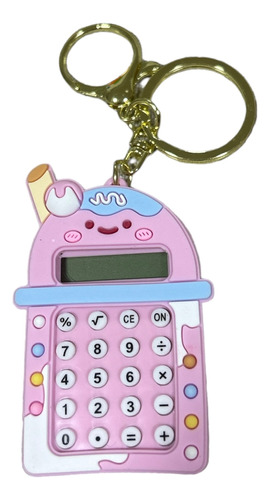 Mini Calculadora Chaveiro Em Formato De Milk Shake Papelaria