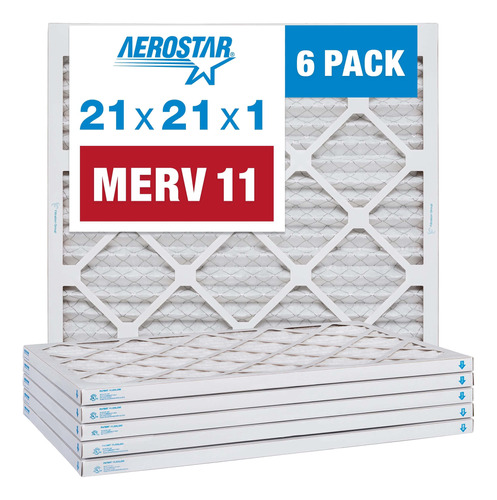 Aerostar Merv 11 - Filtro De Aire Plisado De 21 X 21 X 1 Pul