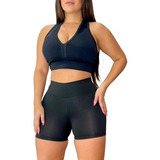 Roupa Feminina Para Academia Short Curto E Top Bojo + Brinde