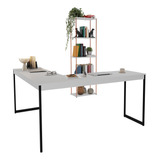 Mesa Escrivaninha Em L 150x150 + Estante Estilo Industrial