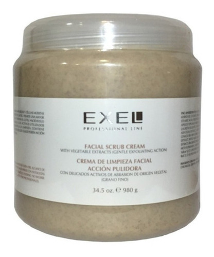 Crema Pulidora Exfoliante Facial Exel Grano Fino 980 Gr