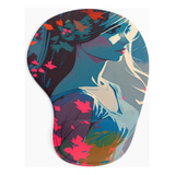 Mouse Pad Ergonômico Woman With Long Hair Blue Apoio Pulso