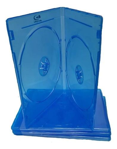  Estuche Plástico Bluray Azul Cd/dvd Doble ×50 Unidades 