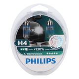 Lamparas Philips H4 Xtreme Vision +130% 60/55w Auto Set X2