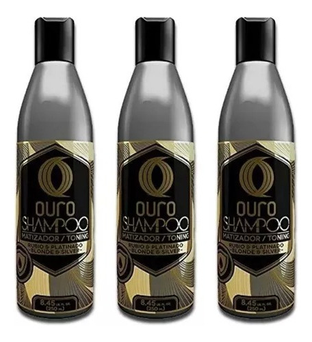 Ouro Matizador De Canas Para Rubios Y Platinados 250ml 3 Pz