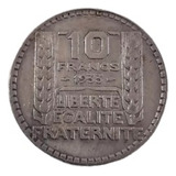 Moneda Francia 10 Francs 1933 Plata 0.680 (x169.