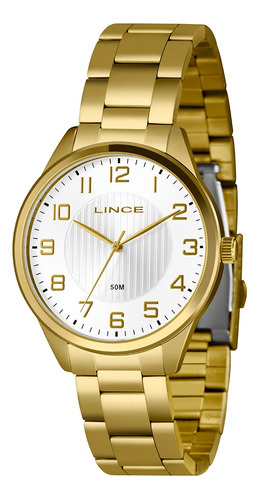 Relógio Lince Dourado Feminino Visor Branco Lrg4743l40 B2kx