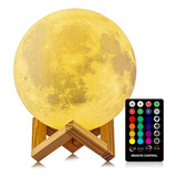 Lámpara De Luna Con Impresión 3d Led 16 Colores Rgb L...