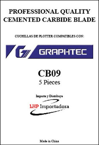 Repuesto De 5 Cuchillas Para Plotter Graphtec Cb09
