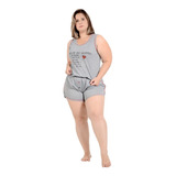 Short Doll Plus Size Malha Verão Camiseta Tamanho Especial 