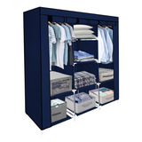 Closet Ropero Armable 3 Puertas Organizador Portatil Color Azul Tamaño Unitalla