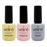 Meline Kit X3 Esmaltes Semipermanente Gel On Off Color Uñas