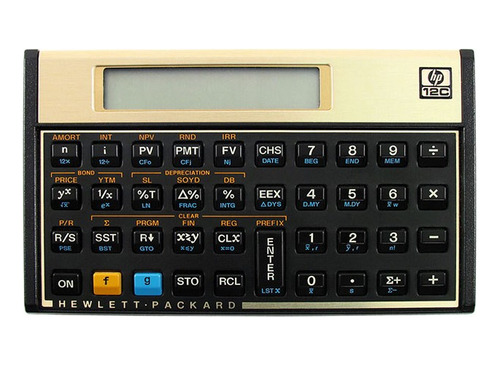 Calculadora Financeira Hp 12c Gold, 120 Funções, Visor Lcd