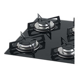 Cooktop Fischer 4 Bocas Vidro Temperado Chama Rápida Preto 1519 Bivolt