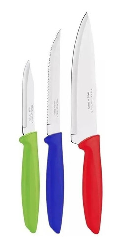 Juego Set 3 Cuchillos Tramontina Plenus Blister Cocina Chef