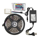 Kit Tira Led 5050 Rgb 5m Exterior + Controladora Fuente Htec