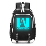 Anime My Hero Academia Luminoso Mochila De Carga Usb Escuela