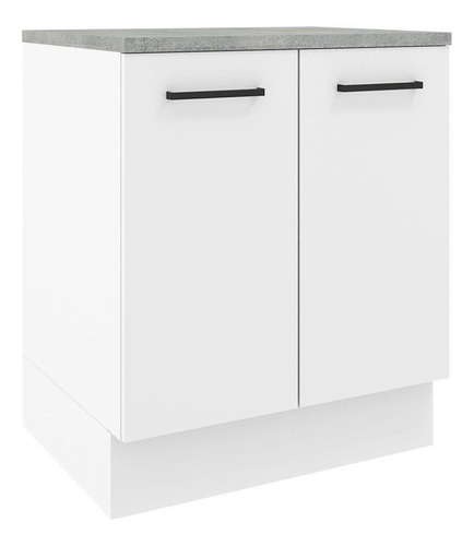 Balcão De Cozinha Madesa Agata 70 Cm 2 Portas Branco Cor Rustic/branco