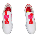 Tenis Nautica Piel Blancos Vivos Rojo / Rosa