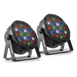 Paquete 2 Cañones Par Led Rgbw Luces Dj 18 X 3w - Steelpro