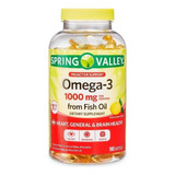 Omega-3 1000mg + Fish Oil - Vitamina Spring Valley - 180 Un