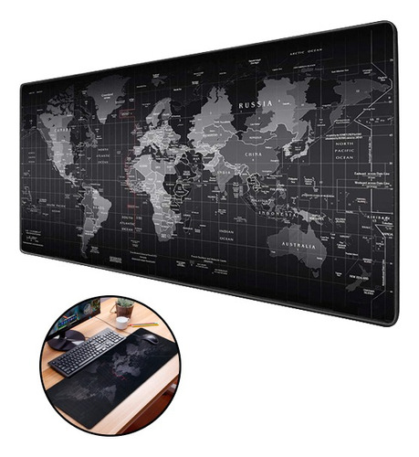 Mousepad Gaming 80x30cm Xl Diseño Mundo Antideslizante