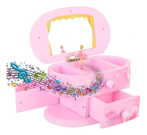 Joyero Musical Para Niñas, Caja De Almacenamiento De Joyería