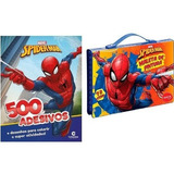 Kit Com 1 Maleta Para Colorir Com 72 Itens Mais 1  Livro Para Colorir Com 500 Adesivos Homem Aranha 