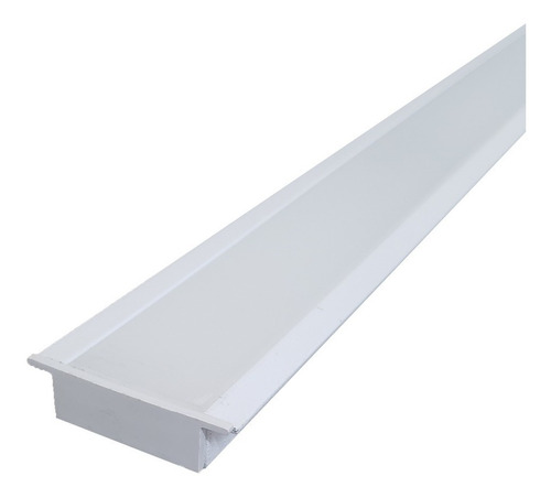 Perfil Embutir Slim 12m P/ Duas Fitas De Led 43mm Aluminio 