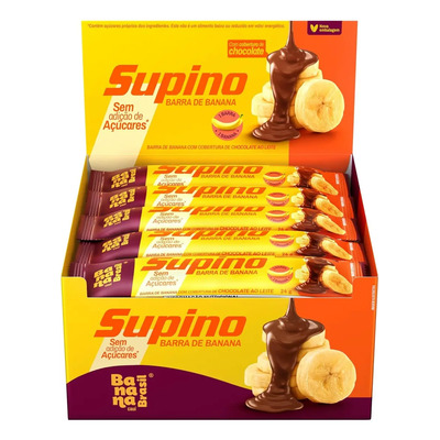 Barra Supino Frutas Zero Banana E Chocolate Ao Leite 20 Unidade 24g Banana Brasil | MercadoLivre