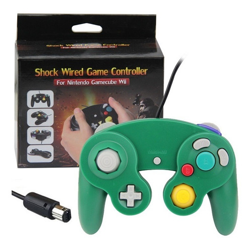 Controle Para Game Cube Nintendo Wii - Wii U Switch Pc Verde