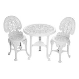 Conjunto Mesa De Plástico Redonda + 2 Cadeiras Colonial