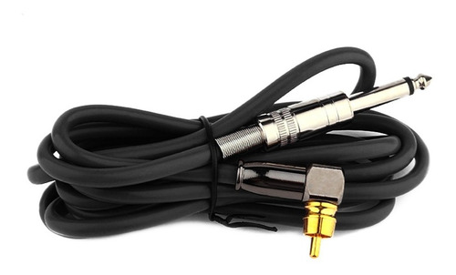 Cable Rca Para Máquina De Tatuar Silicon Reforzado 90° Color Negro