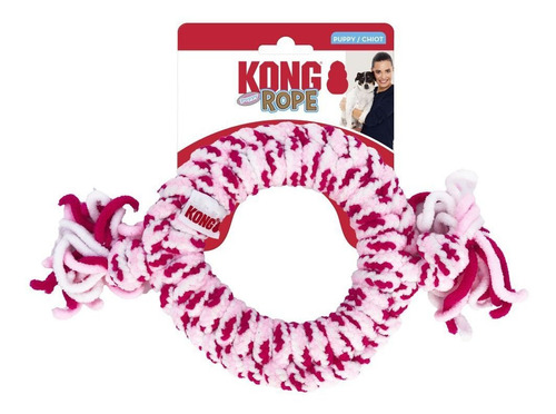 Brinquedo Para Filhotes Corda Kong Rope Ring Rosa