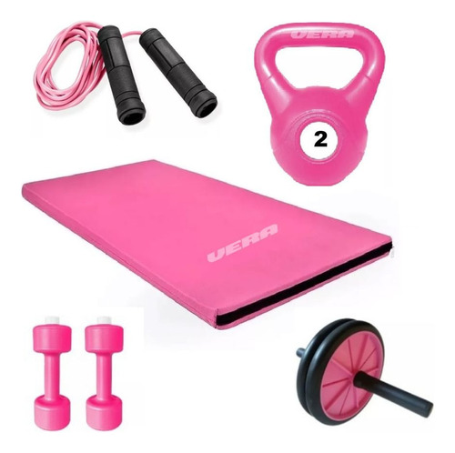 Gimnasio En Casa. Kit Entrenamiento Pink 4. -vera-