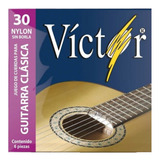 Encordadura Victor Guitarra Clasica Nylon Negro Sin Borla Ms